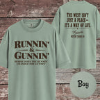 Runnin & Gunnin, Horse Does the Runnin I Handle the Gunnin Mounted Shooting T-Shirt