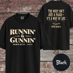 Runnin & Gunnin Shirt, Horse Runs I Gun Mounted Shooting T-Shirt