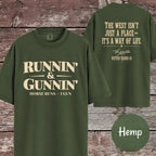 Runnin & Gunnin Shirt, Horse Runs I Gun Mounted Shooting T-Shirt