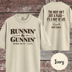 Runnin & Gunnin Shirt, Horse Runs I Gun Mounted Shooting T-Shirt
