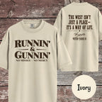 Runnin & Gunnin, No Misses No Mercy Mounted Shooting T-Shirt