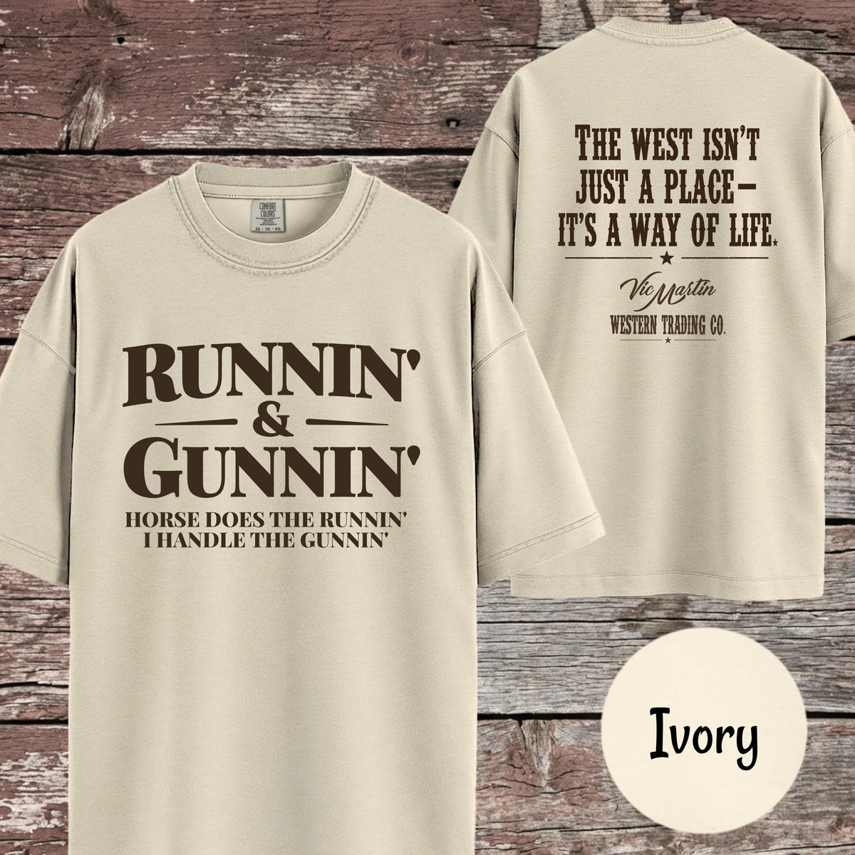 Runnin & Gunnin, Horse Does the Runnin I Handle the Gunnin Mounted Shooting T-Shirt