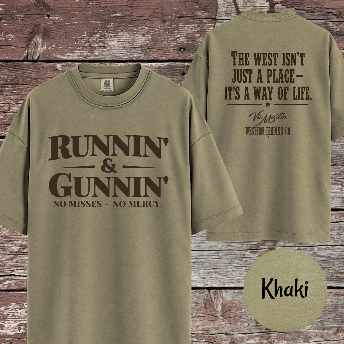 Runnin & Gunnin, No Misses No Mercy Mounted Shooting T-Shirt