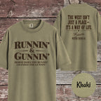 Runnin & Gunnin, Horse Does the Runnin I Handle the Gunnin Mounted Shooting T-Shirt