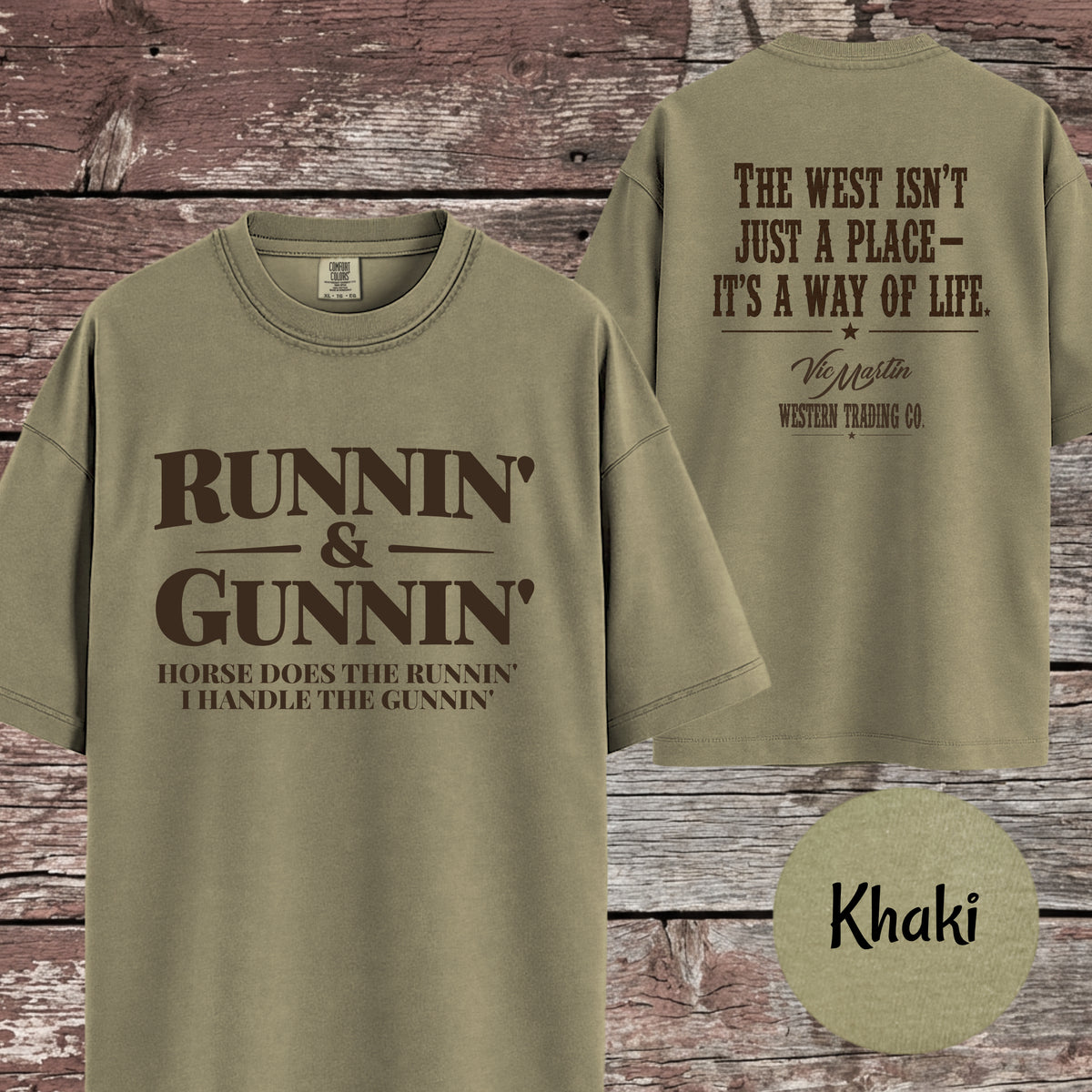 Runnin & Gunnin, Horse Does the Runnin I Handle the Gunnin Mounted Shooting T-Shirt