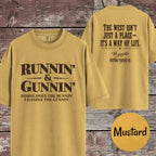 Runnin & Gunnin, Horse Does the Runnin I Handle the Gunnin Mounted Shooting T-Shirt