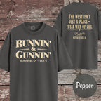 Runnin & Gunnin Shirt, Horse Runs I Gun Mounted Shooting T-Shirt