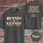 Runnin & Gunnin, No Misses No Mercy Mounted Shooting T-Shirt