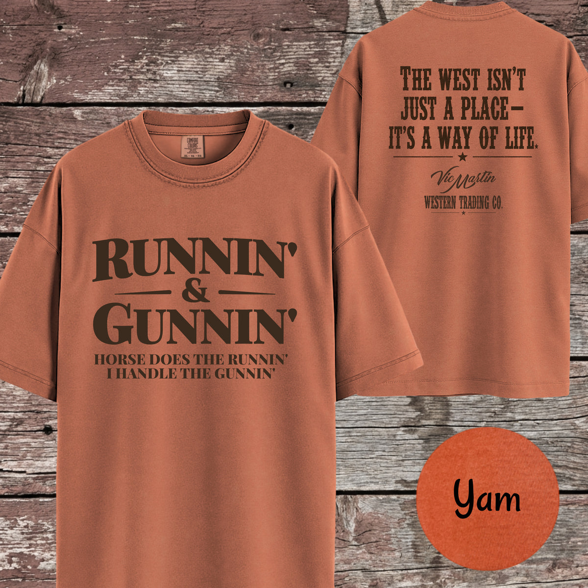 Runnin & Gunnin, Horse Does the Runnin I Handle the Gunnin Mounted Shooting T-Shirt