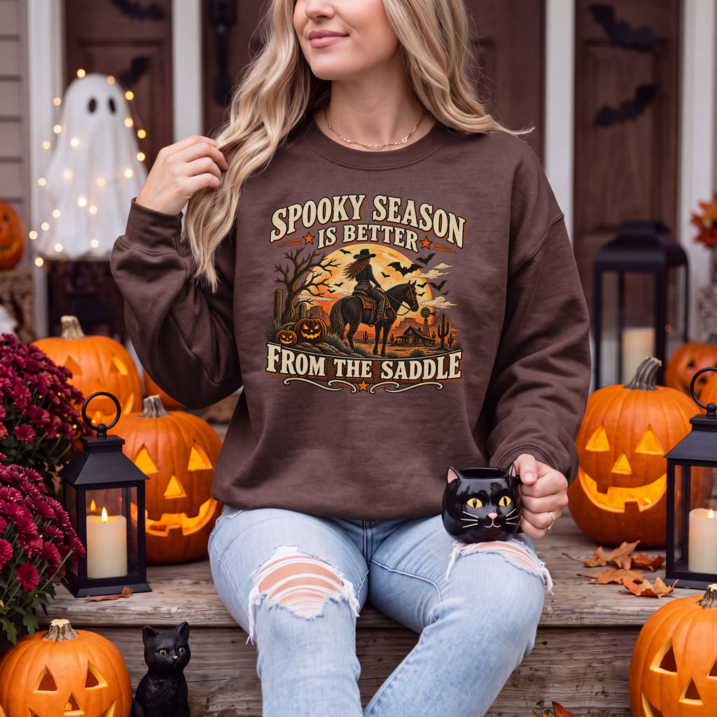 Spooky Season Is Better from the Saddle Crewneck Sweatshirt