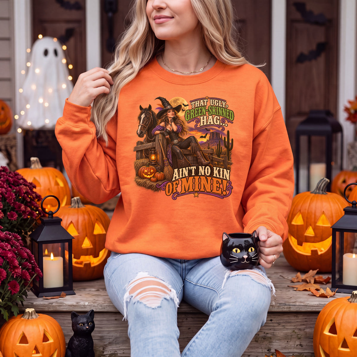 That Ugly Green-Skinned Hag Ain’t No Kin of Mine Crewneck Sweatshirt