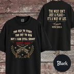Too Old to Fight, Too Fat to Run Cowboy Humor T-Shirt