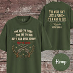 Too Old to Fight, Too Fat to Run Cowboy Humor T-Shirt
